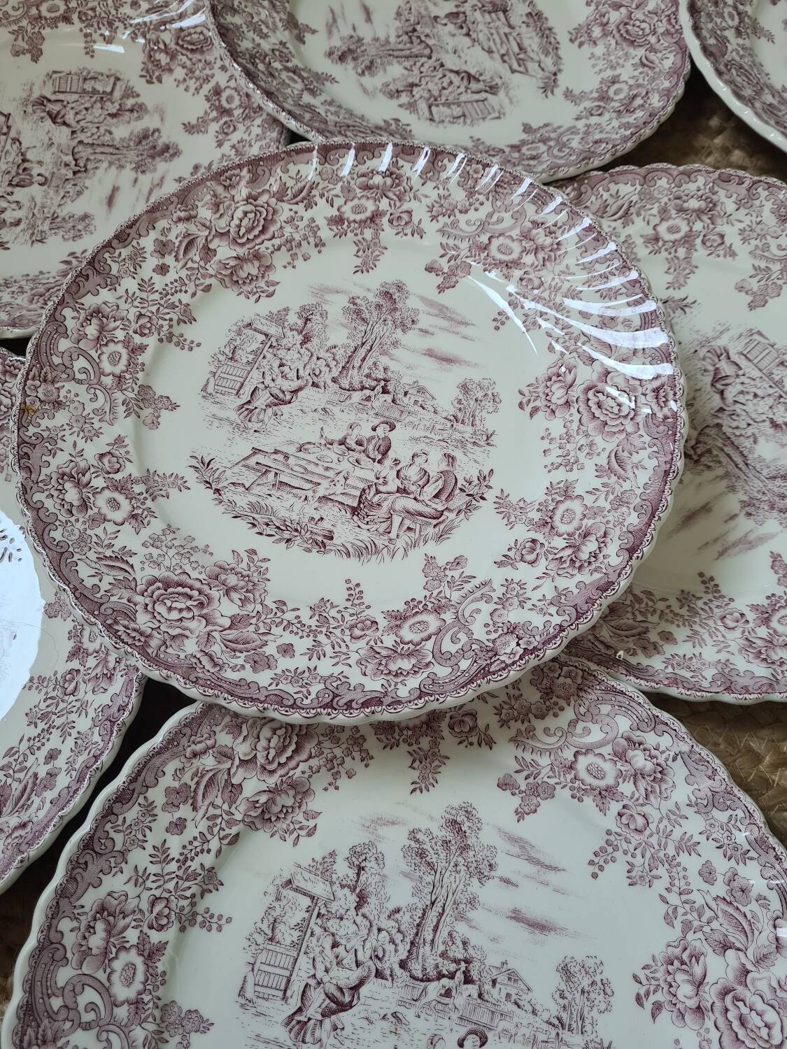 Assiettes Lunéville roses