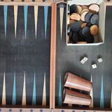 Vintage wooden backgammon or backgammon game