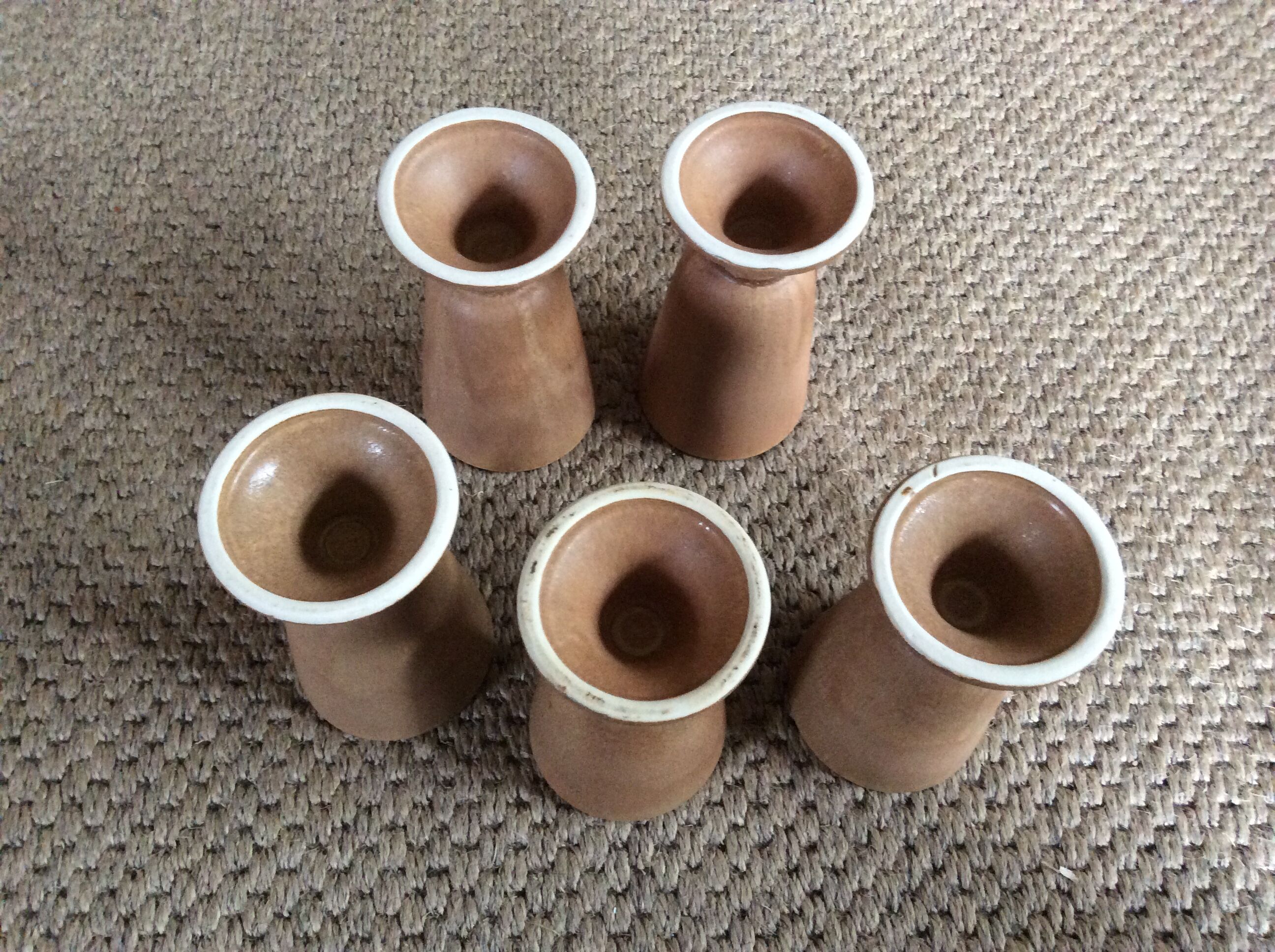 Series of 5 sandstone cups