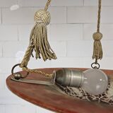 Antique orange German Art Deco WMF Ikora glass pendant lamp 1930