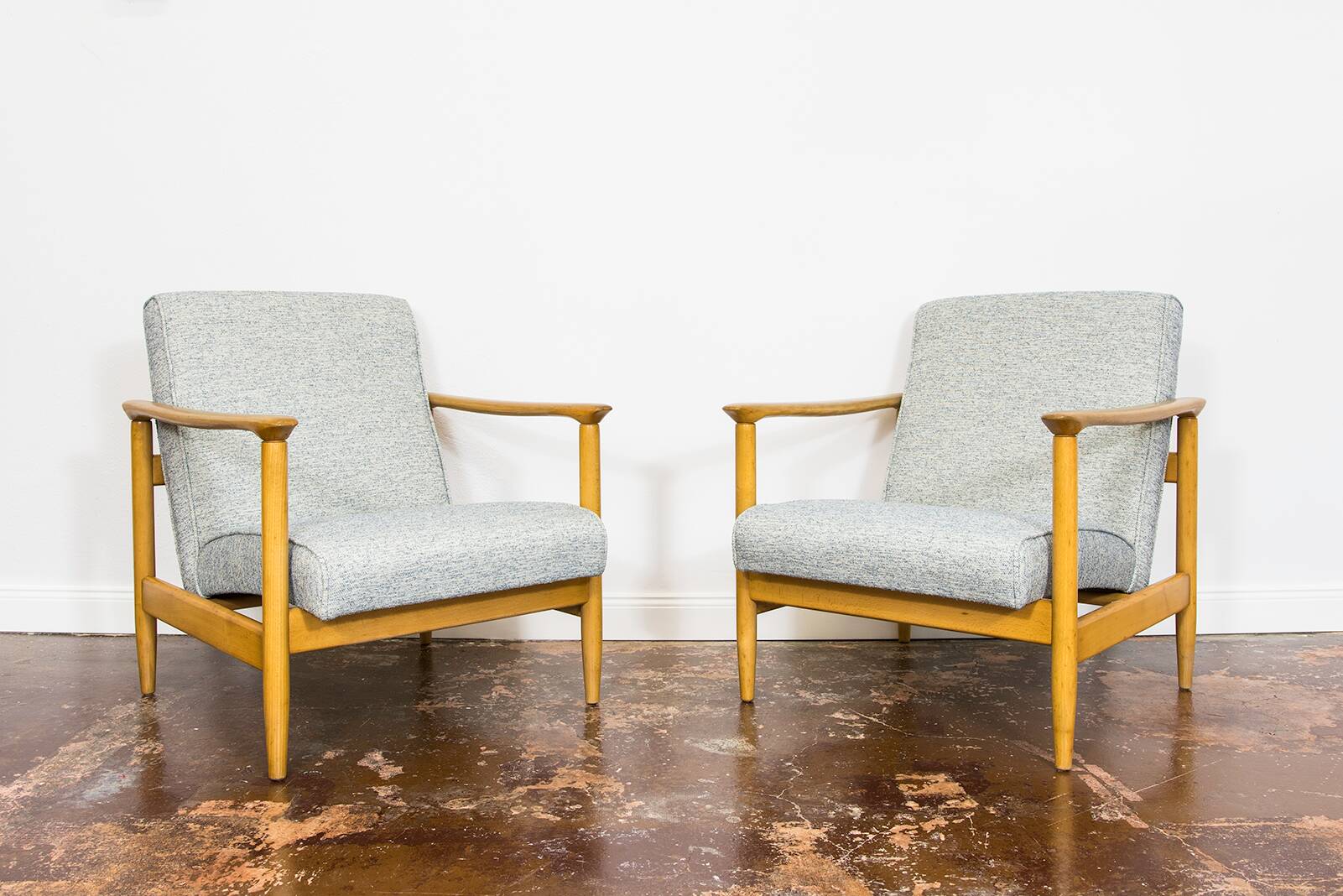 Vintage Armchairs Gfm 142 By Edmund Homa, Gfm, Poland, 1960’s, Set Of 2