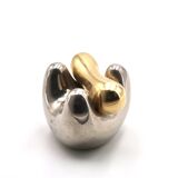 Gold and silver abstract sculpture, free form, 1970s