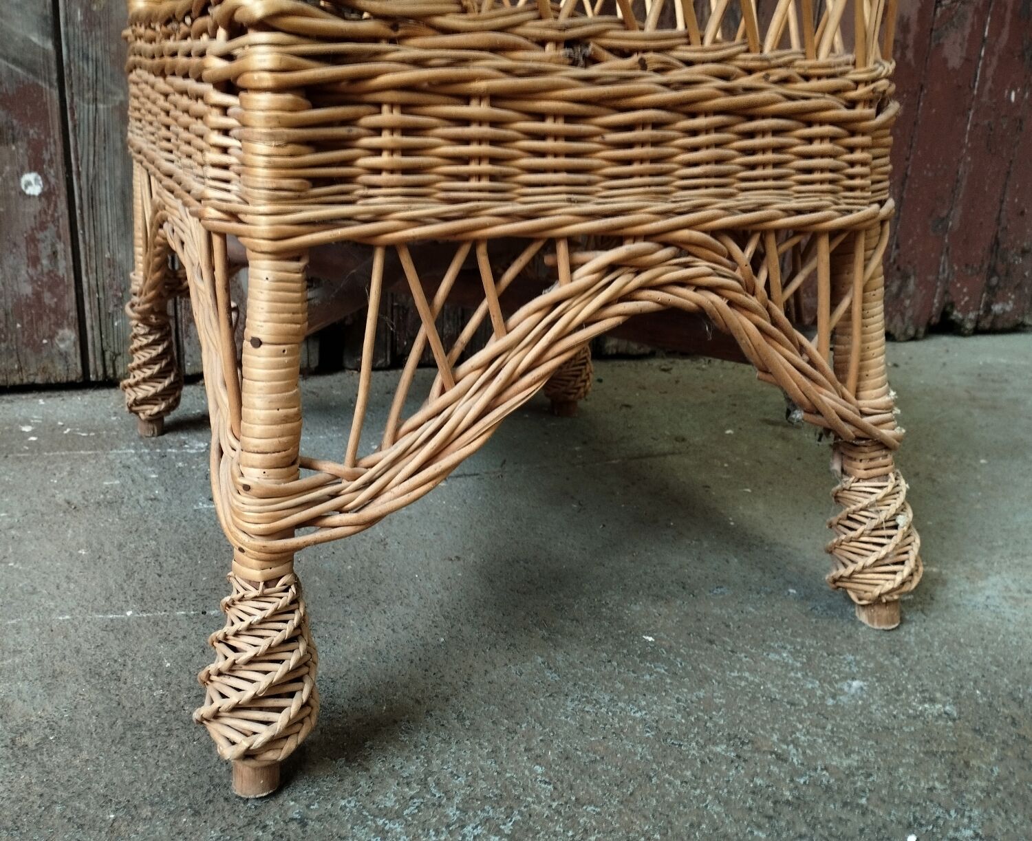 Fauteuil vintage rotin et osier