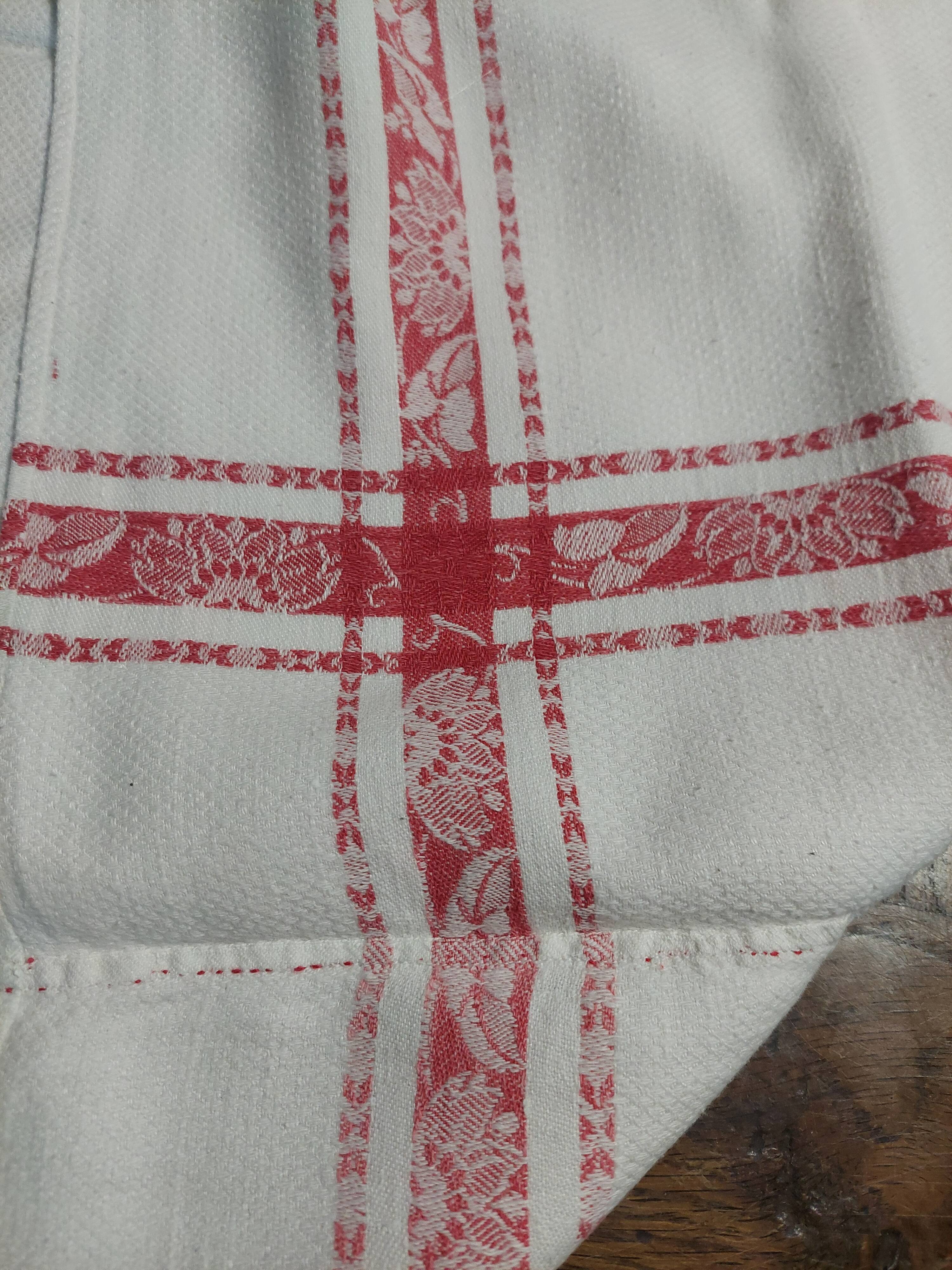 Damask cotton tablecloth monogram BD 129 x 155 cm