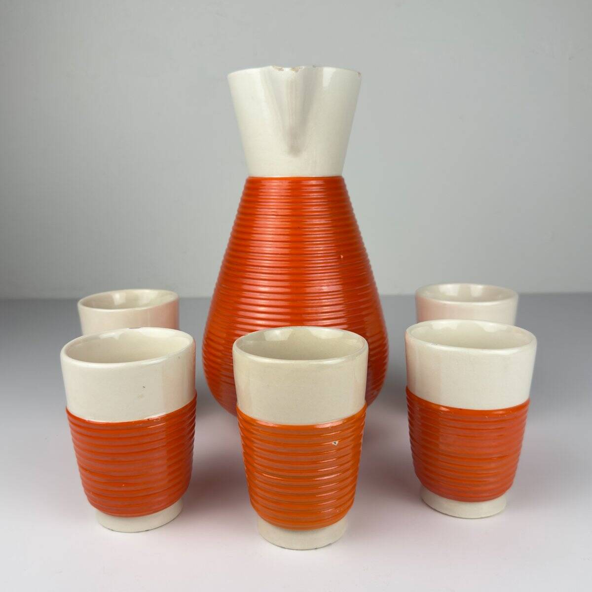 Vintage water service from Ceramiche Rometti Umbertide, Italy, 1930s, set of 6.