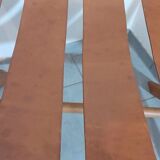 Hocker / Puff Leder & Holz années 1970