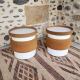 Set de 2 bouts de canapé daim vintage