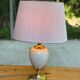 Large vintage 70s table lamp Maison Le Dauphin in brass & ceramic cr