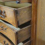 Piedmontese curved writing desk in marquetry