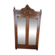 Grande armoire ancienne style Henri II en chêne et noyer miroirs biseautés