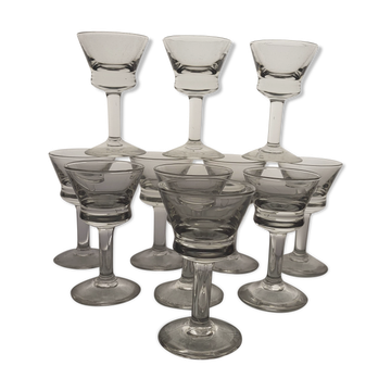 11 verres bistrot à liqueur, années 20-30