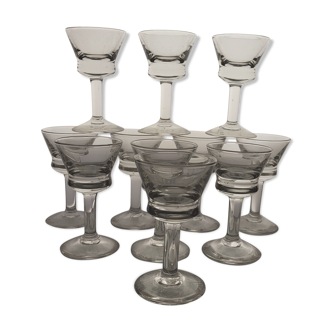 11 bistro liqueur glasses 1920s-30s