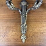 Superb and important pair of LXVI style sconces in gilded bronze