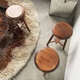 Trio of old tripod stools
