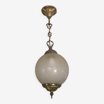 Bronze chandelier and ball glass