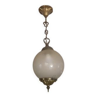 Bronze chandelier and ball glass