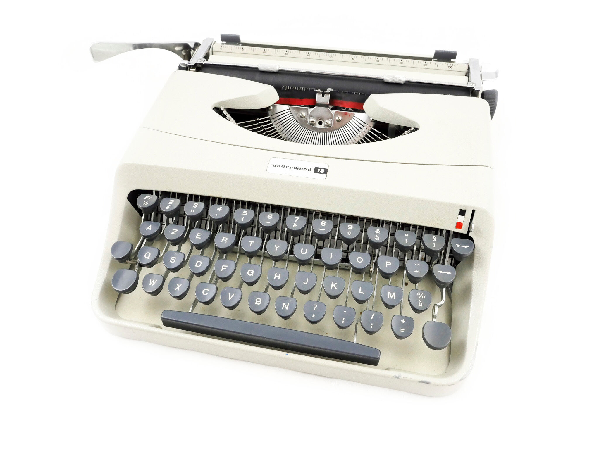 Machine à écrire beige Underwood 18 vintage révisée ruban neuf