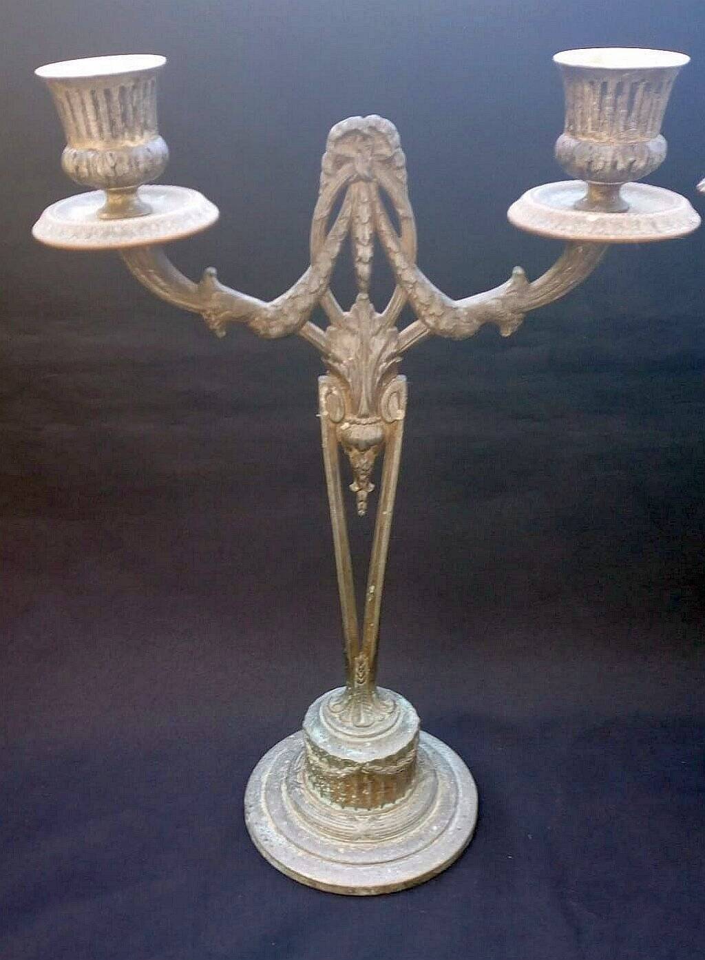 WMF Antique Art Nouveau Candlestick Pair Jugendstil  Germany