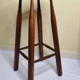 High stool in solid wood, Scandinavian style, 50s, 82 cm