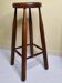 High stool in solid wood, Scandinavian style, 50s, 82 cm