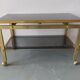 Gold metal and wood coffee table