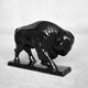 Large porcelain bison figurine, Vintage Mid-Century Nordic Modern Black