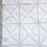 Dessus de coussin ancien à boules, au crochet