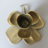Flower candle "4-leaf clover" in 70s brass
