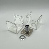 Vintage 70s Handmade Murano Ice Glass Wall or Ceiling Lamps by Toso