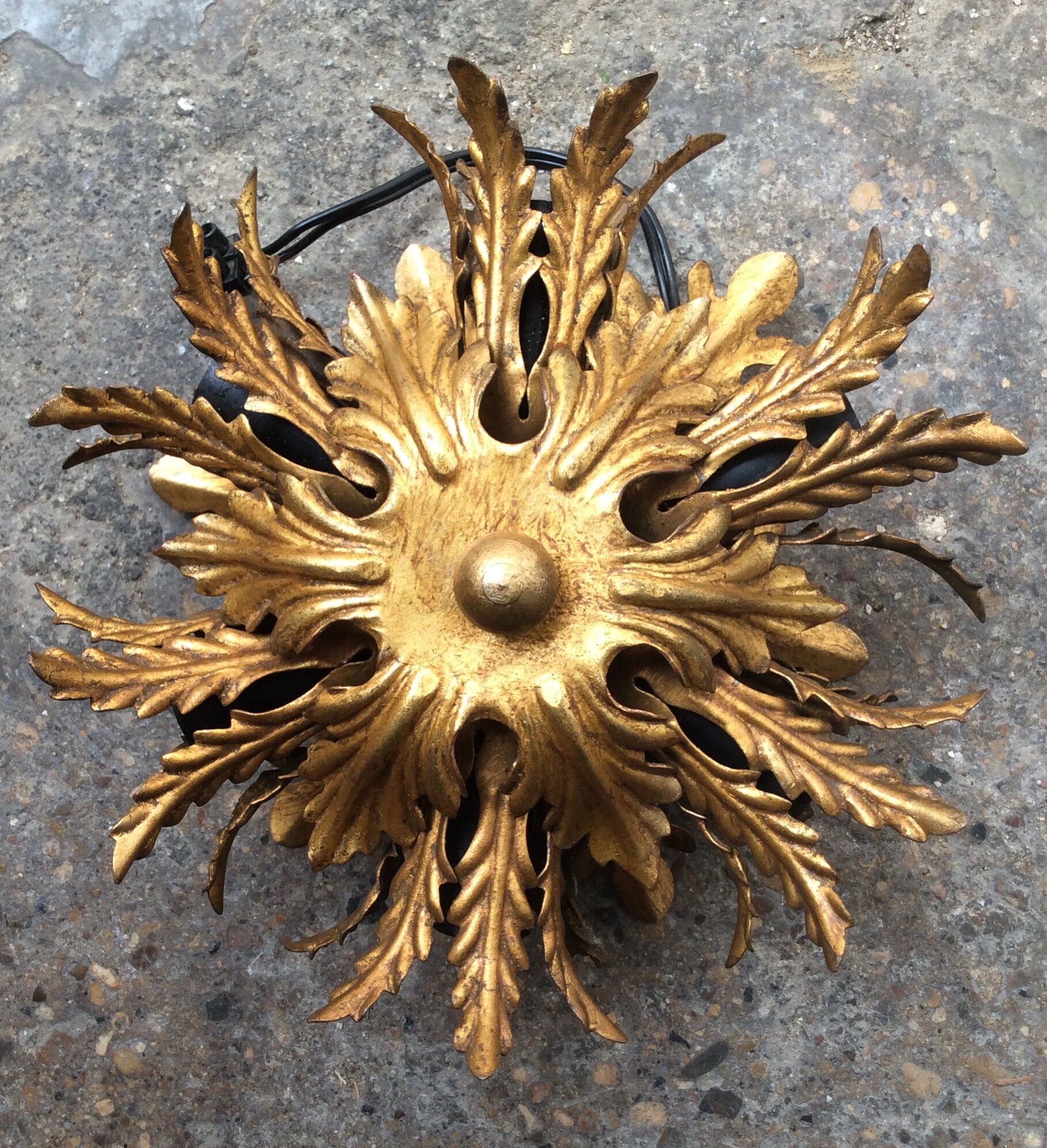 Gold metal leaf ceiling, 60s