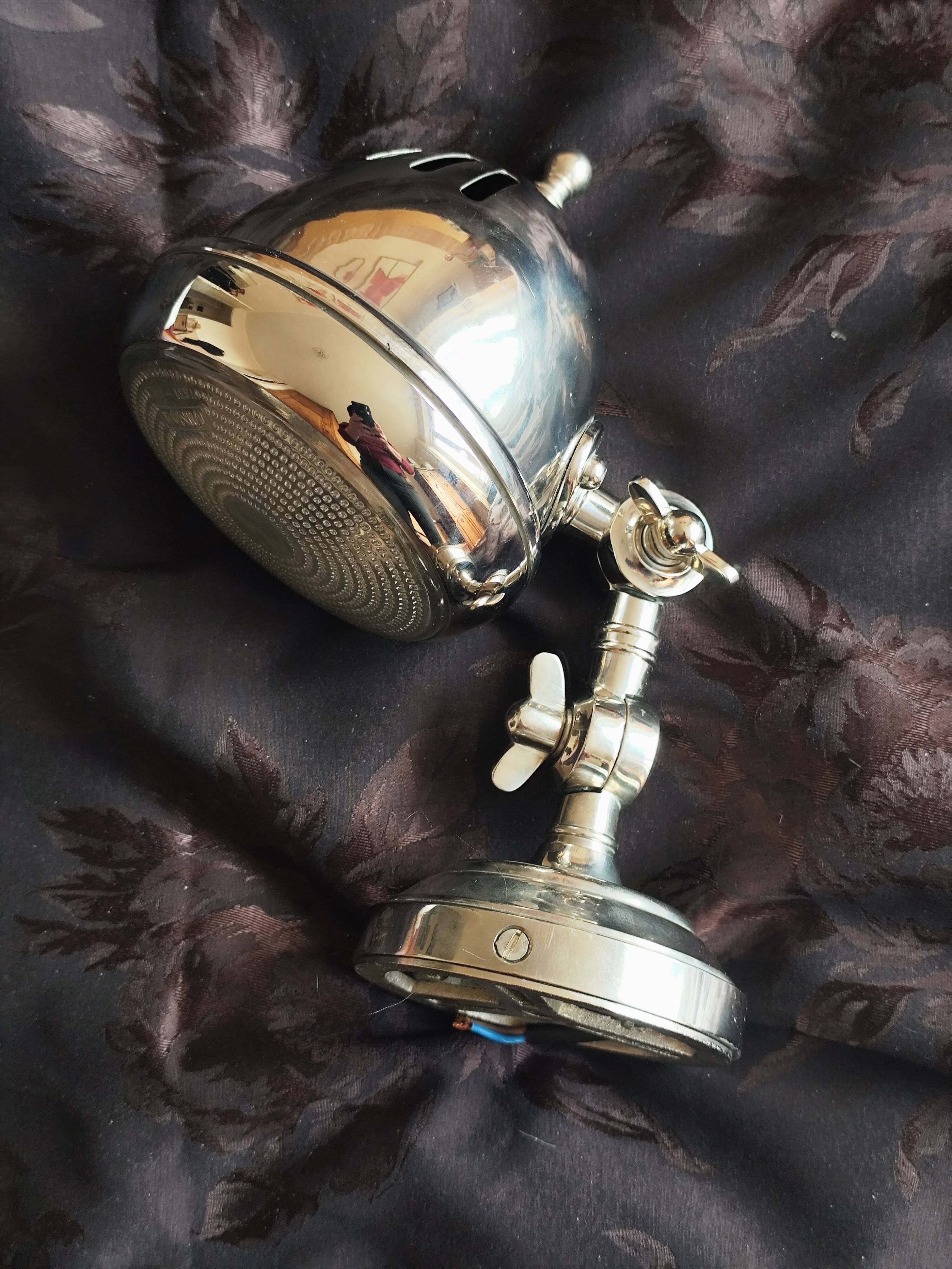 Adjustable brushed metal spotlight - articulated headlight lamp