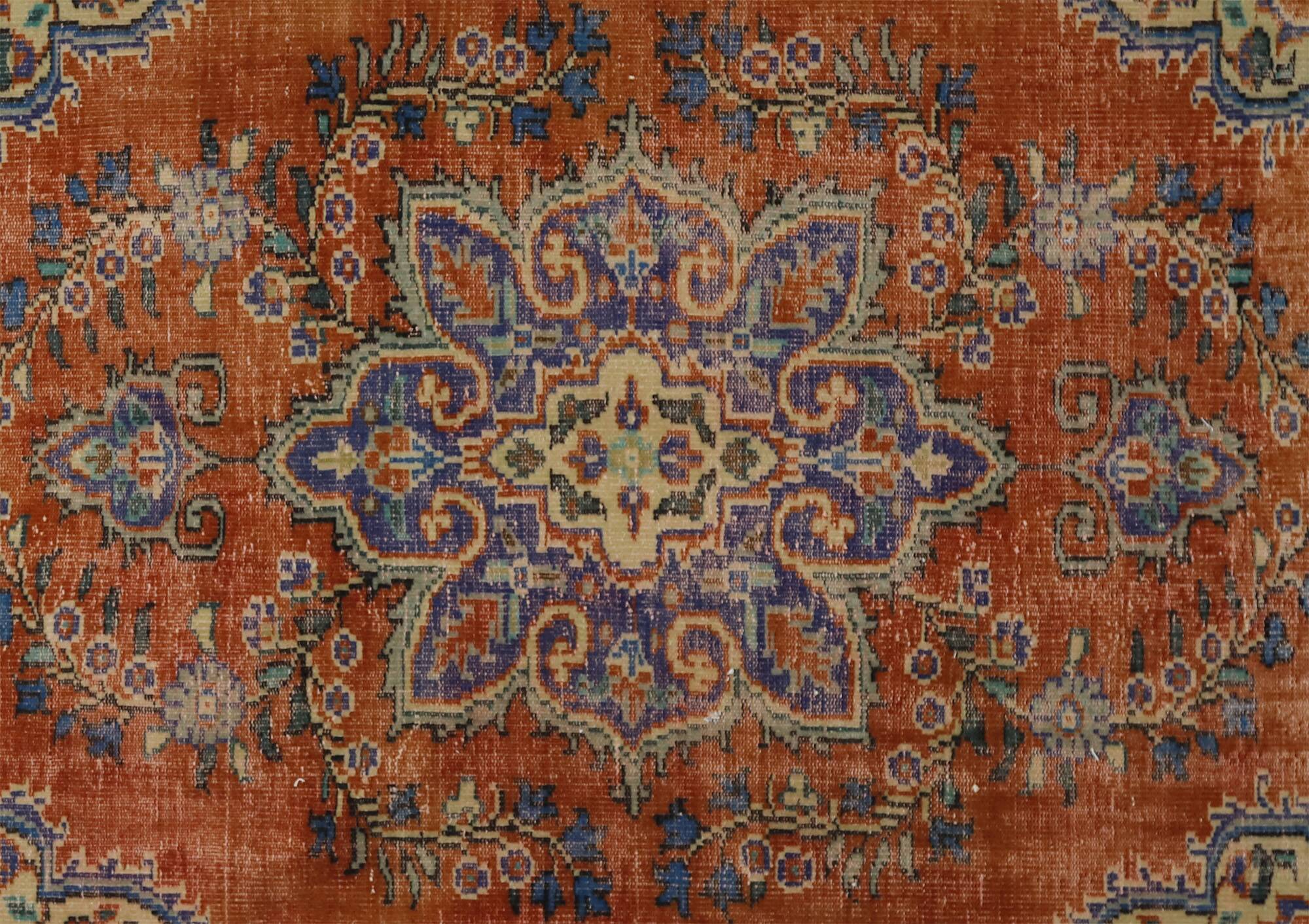 Turkish Anatolian Handmade Vintage Rug 274 cm x 180 cm