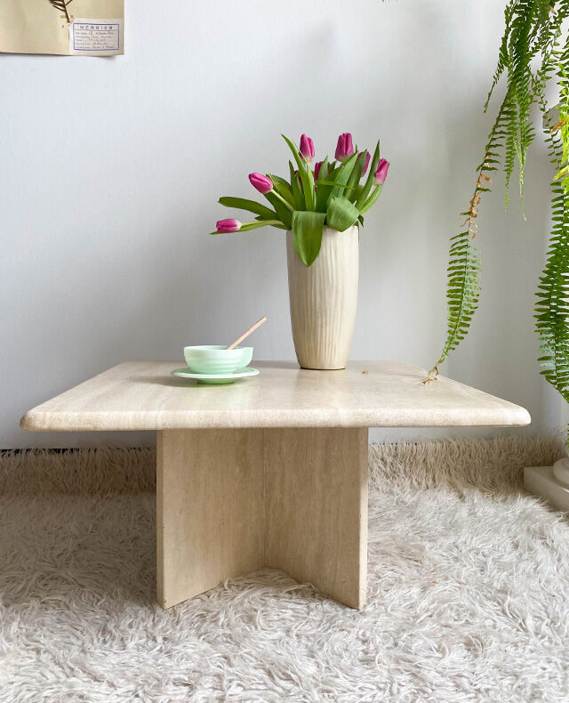 Travertine coffee table