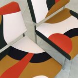 Pair of 80s industrial armchairs