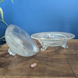 Bonbonnière Ancienne en Verre Soufflé Cloche à Fromage Beurrier 17,5cm