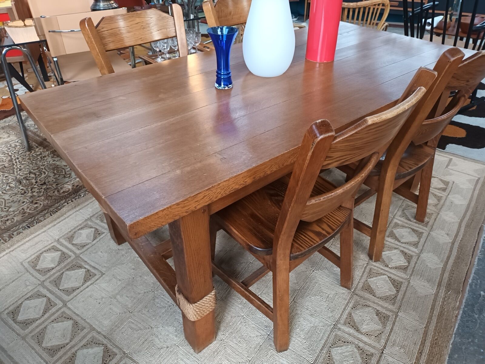 Solid oak farmhouse table