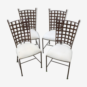 Lot de 4 chaises fer forgé