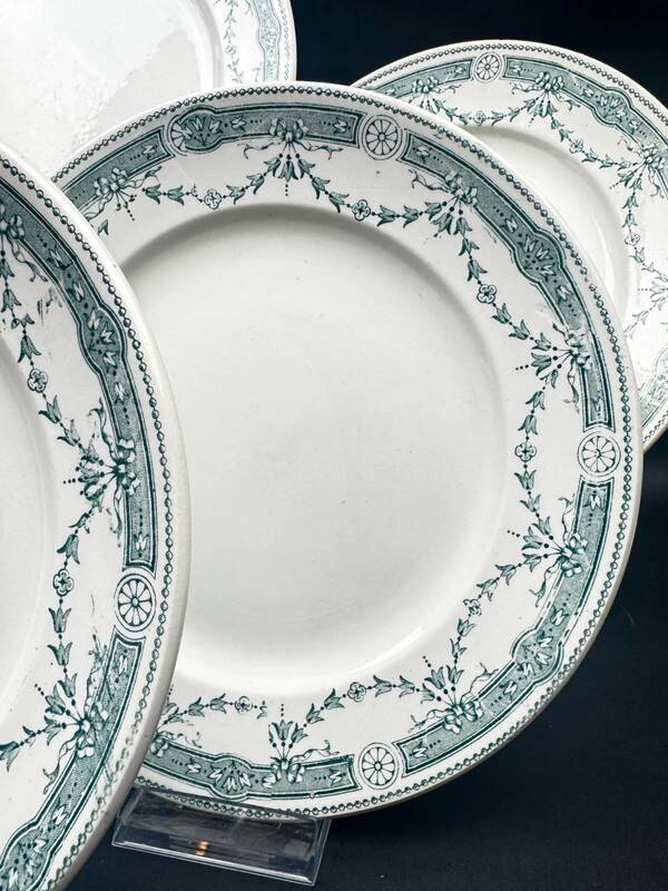 Set of 6 old earthenware plates Moulin des Loups & Hamage – Provence model – Terre de Fer