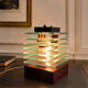 Vintage stepped glass lamp in Desny style