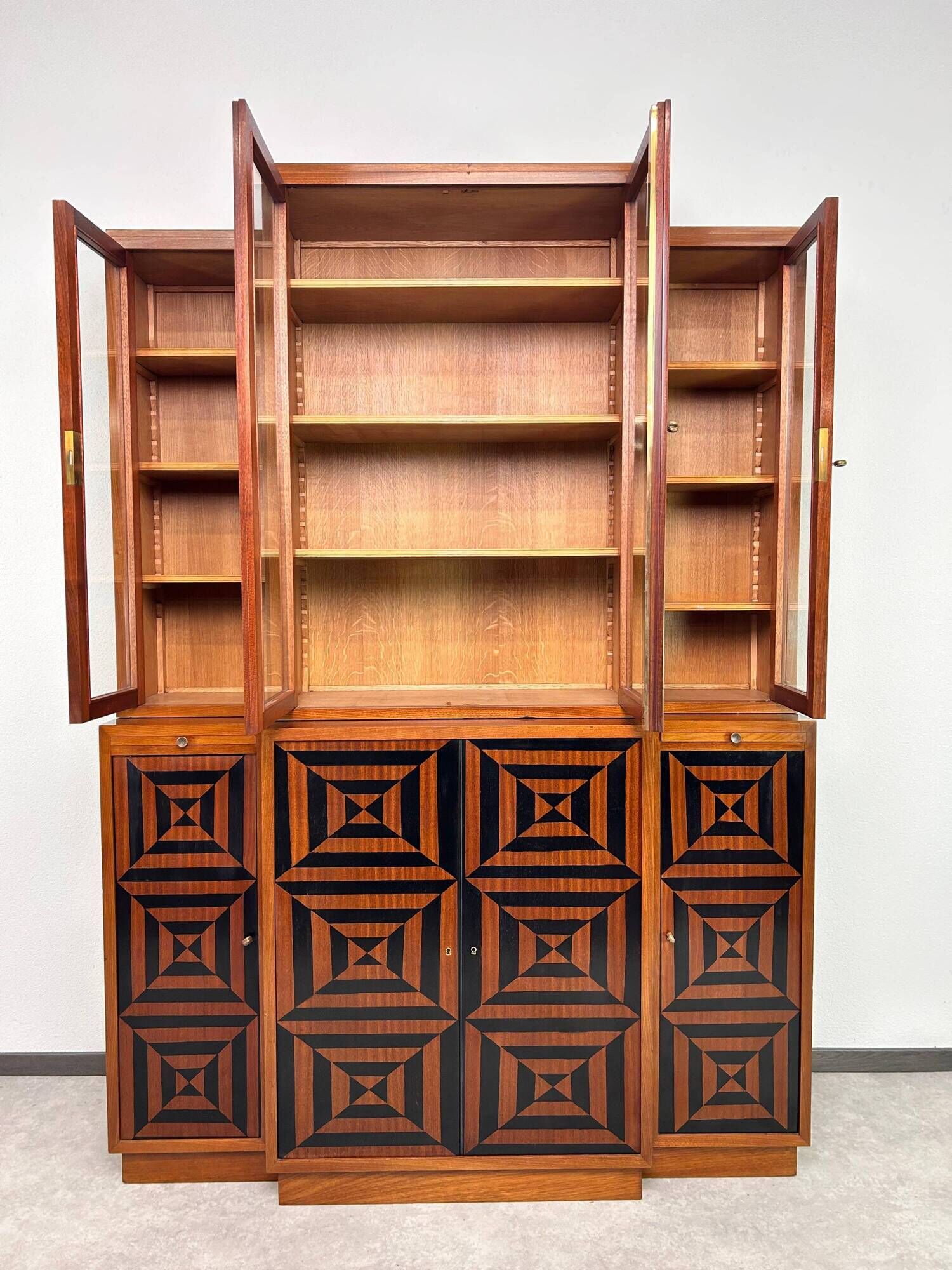 Cubist library with marquetry, around 1930