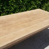 Solid oak farm table 1 rough wood drawer