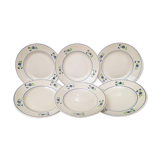 Set of 6 plates vintage niderviller model "blueberry"