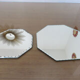Set of 2 bevelled octagonal mirrors 50/60s