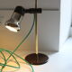 Lampe années 70 tige laiton