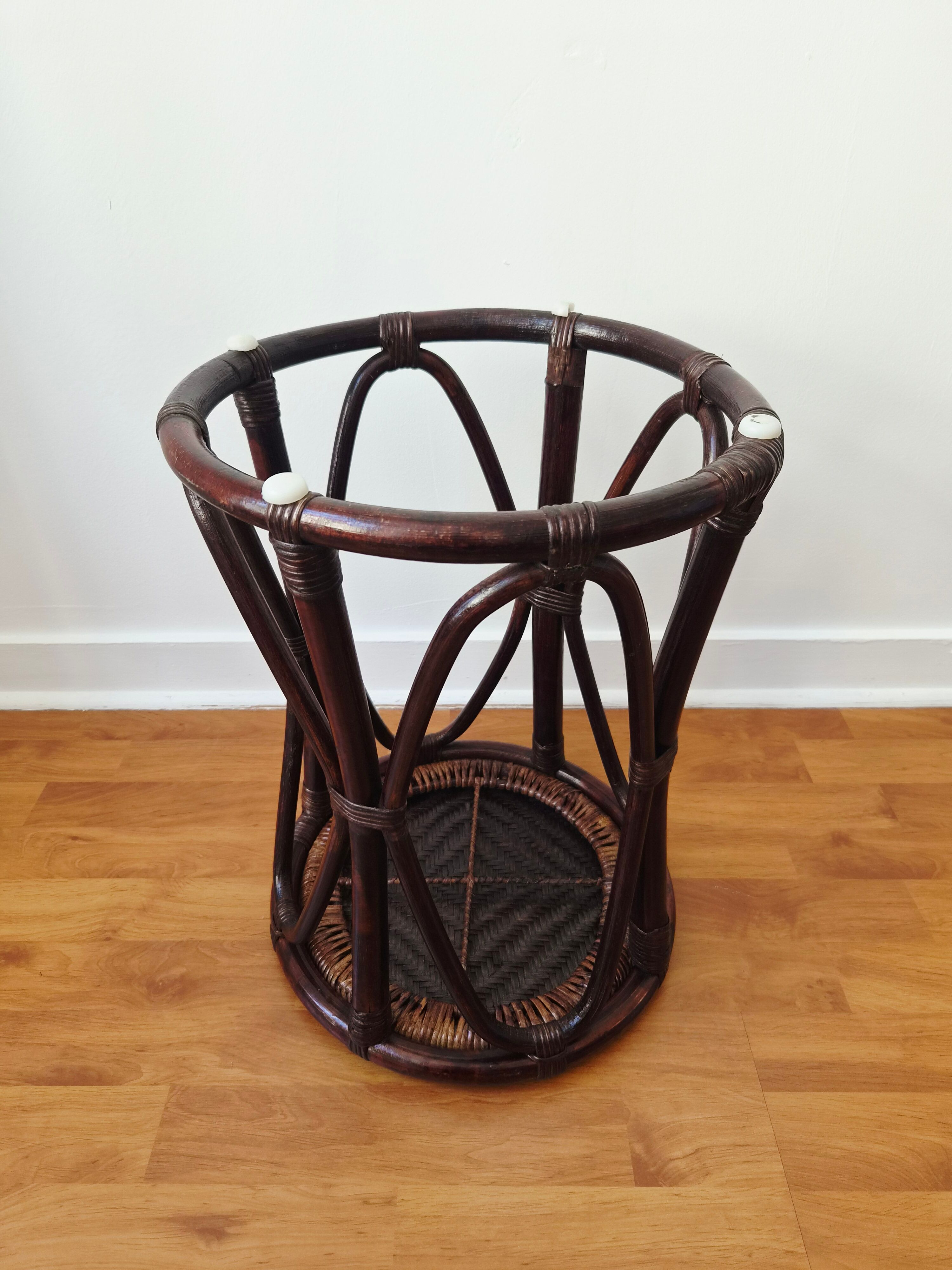 Tabouret/Sellette en rotin et cannage vintage - Années '60/'70