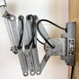 Applique murale industrielle grise à ciseaux, années 1960