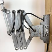 Industrial Grey Scissor Wall Lamp, 1960s