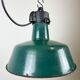 Industrial Green Enamel Factory Lamp with Cast Iron Top, 1960s