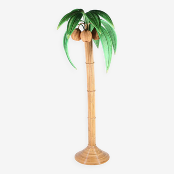 Lampadaire « cocotier/palmier » en rotin