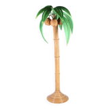 Rattan "coconut/palm" floor lamp